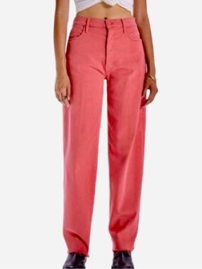 Mother Curbside Fray Jeans in Rose of Sharon